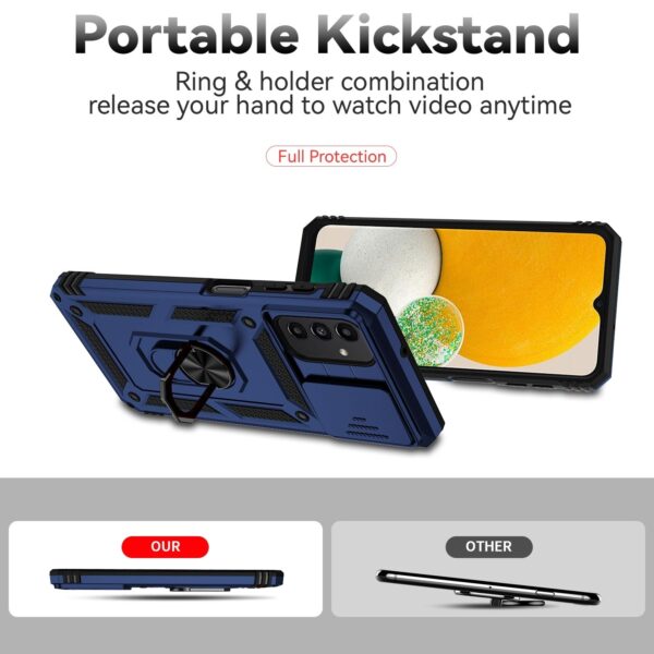 Samsung Galaxy A13 4G Θήκη Μπλε Με Σταντ Sliding Camshield Holder Phone Case Blue
