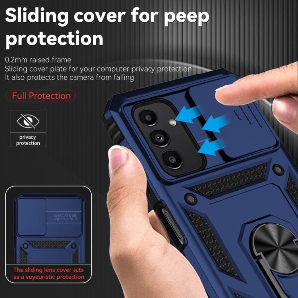 Samsung Galaxy A13 4G Θήκη Μπλε Με Σταντ Sliding Camshield Holder Phone Case Blue