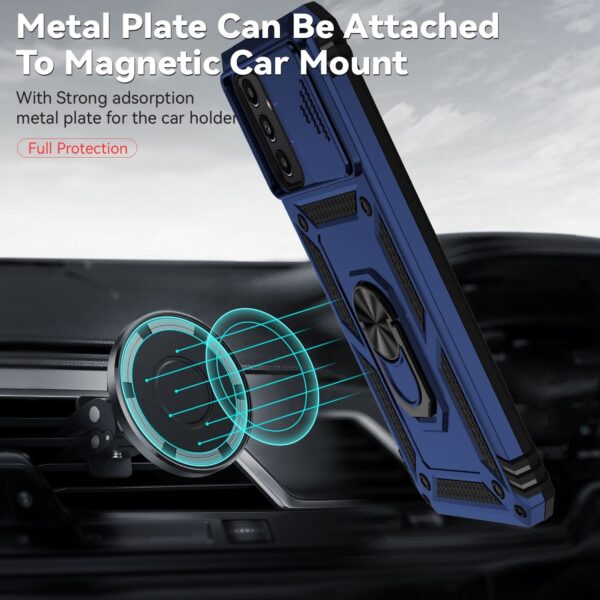 Samsung Galaxy A13 4G Θήκη Μπλε Με Σταντ Sliding Camshield Holder Phone Case Blue