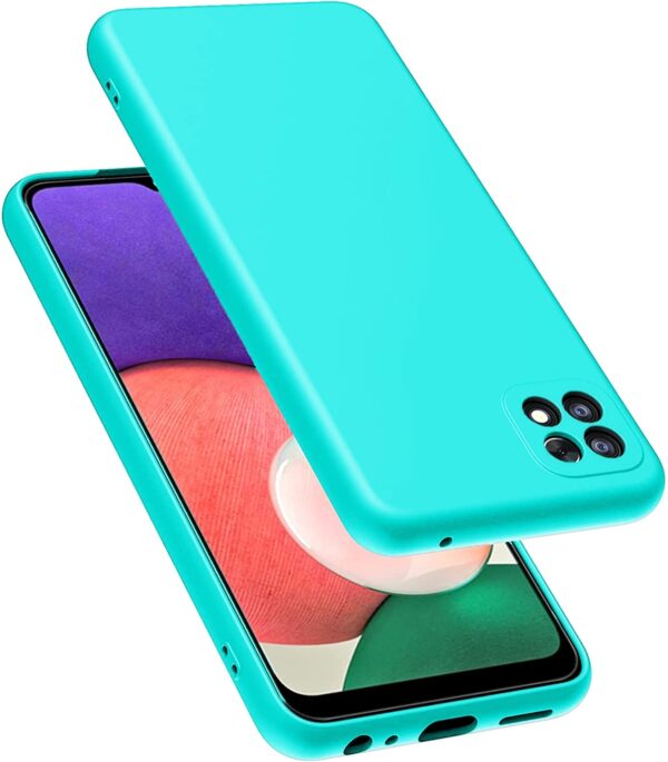 Samsung Galaxy A22 5G Θήκη Σιλικόνης Βεραμάν Soft Touch Silicone Rubber Soft Case Mint