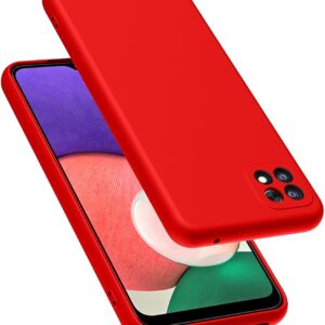 Samsung Galaxy A22 5G Θήκη Σιλικόνης Κόκκινη Soft Touch Silicone Rubber Soft Case Red