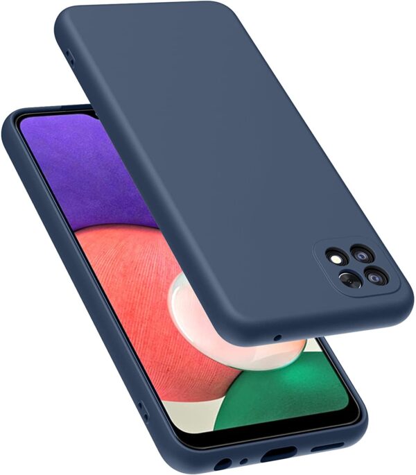 Samsung Galaxy A22 5G Θήκη Σιλικόνης Μπλε Soft Touch Silicone Rubber Soft Case Navy
