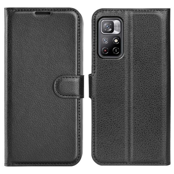 Xiaomi Poco M4 Pro 5G Θήκη Βιβλίο Μαύρο Litchi Texture Horizontal Flip Protective Case Black