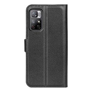 Xiaomi Poco M4 Pro 5G Θήκη Βιβλίο Μαύρο Litchi Texture Horizontal Flip Protective Case Black