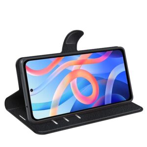 Xiaomi Poco M4 Pro 5G Θήκη Βιβλίο Μαύρο Litchi Texture Horizontal Flip Protective Case Black