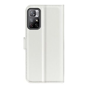 Xiaomi Poco M4 Pro 5G Θήκη Βιβλίο Λευκό Litchi Texture Horizontal Flip Protective Case White