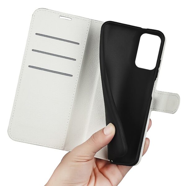 Xiaomi Poco M4 Pro 5G Θήκη Βιβλίο Λευκό Litchi Texture Horizontal Flip Protective Case White