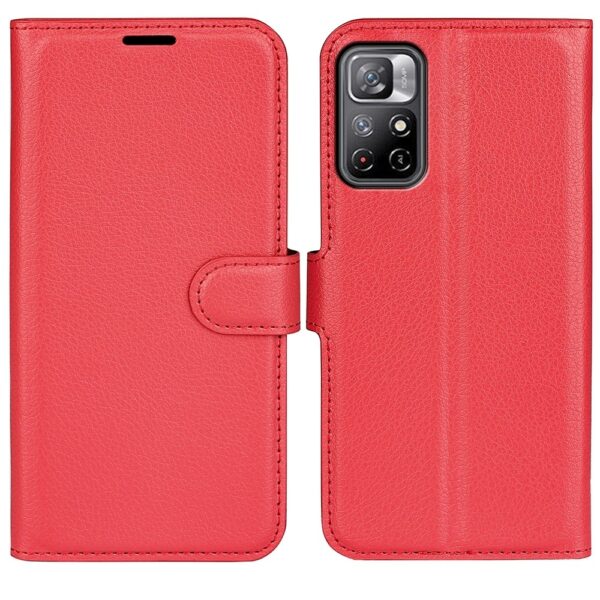 Xiaomi Poco M4 Pro 5G Θήκη Βιβλίο Κόκκινο Litchi Texture Horizontal Flip Protective Case Red