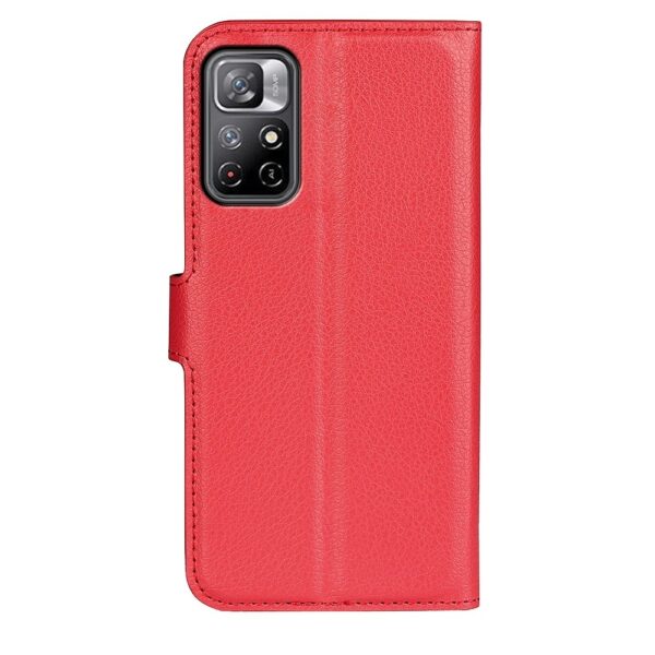 Xiaomi Poco M4 Pro 5G Θήκη Βιβλίο Κόκκινο Litchi Texture Horizontal Flip Protective Case Red