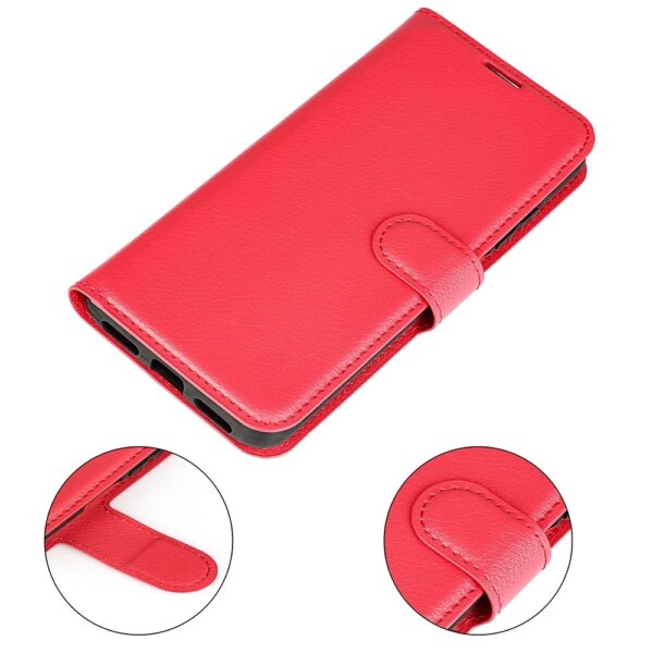 Xiaomi Poco M4 Pro 5G Θήκη Βιβλίο Κόκκινο Litchi Texture Horizontal Flip Protective Case Red