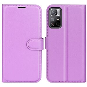 Xiaomi Poco M4 Pro 5G Θήκη Βιβλίο Μωβ Litchi Texture Horizontal Flip Protective Case Purple