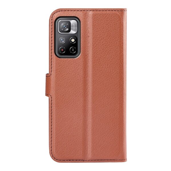 Xiaomi Poco M4 Pro 5G Θήκη Βιβλίο Καφέ Litchi Texture Horizontal Flip Protective Case Brown