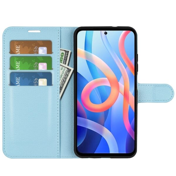 Xiaomi Poco M4 Pro 5G Θήκη Βιβλίο Μπλε Litchi Texture Horizontal Flip Protective Case Blue