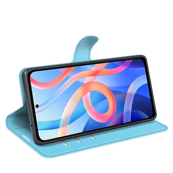 Xiaomi Poco M4 Pro 5G Θήκη Βιβλίο Μπλε Litchi Texture Horizontal Flip Protective Case Blue