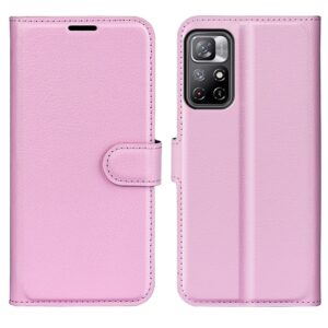 Xiaomi Poco M4 Pro 5G Θήκη Βιβλίο Ροζ Litchi Texture Horizontal Flip Protective Case Pink