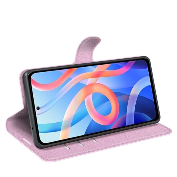 Xiaomi Poco M4 Pro 5G Θήκη Βιβλίο Ροζ Litchi Texture Horizontal Flip Protective Case Pink