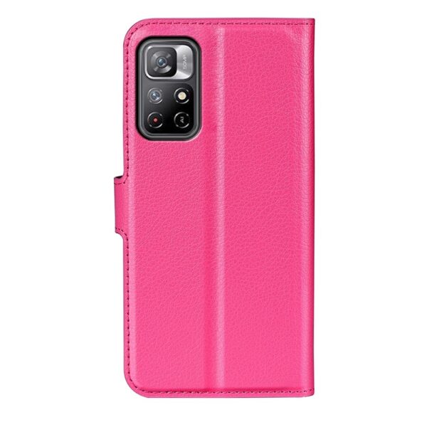 Xiaomi Poco M4 Pro 5G Θήκη Βιβλίο Φούξια Litchi Texture Horizontal Flip Protective Case Fuchsia