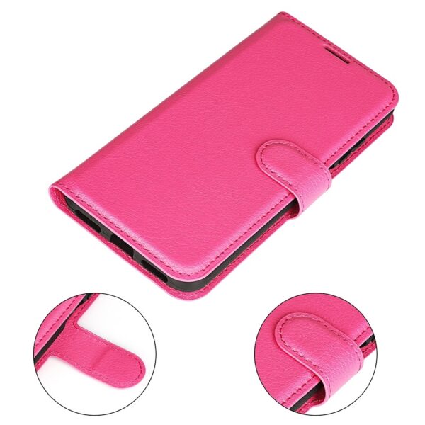 Xiaomi Poco M4 Pro 5G Θήκη Βιβλίο Φούξια Litchi Texture Horizontal Flip Protective Case Fuchsia