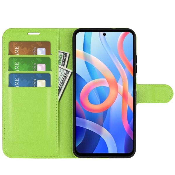 Xiaomi Poco M4 Pro 5G Θήκη Βιβλίο Πράσινο Litchi Texture Horizontal Flip Protective Case Green