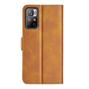 Xiaomi Poco M4 Pro 5G Θήκη Βιβλίο Ανοιχτό Καφέ Dual-side Magnetic Buckle Horizontal Flip Case Light Brown