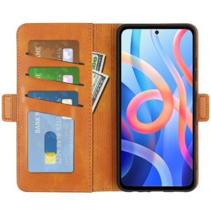 Xiaomi Poco M4 Pro 5G Θήκη Βιβλίο Ανοιχτό Καφέ Dual-side Magnetic Buckle Horizontal Flip Case Light Brown