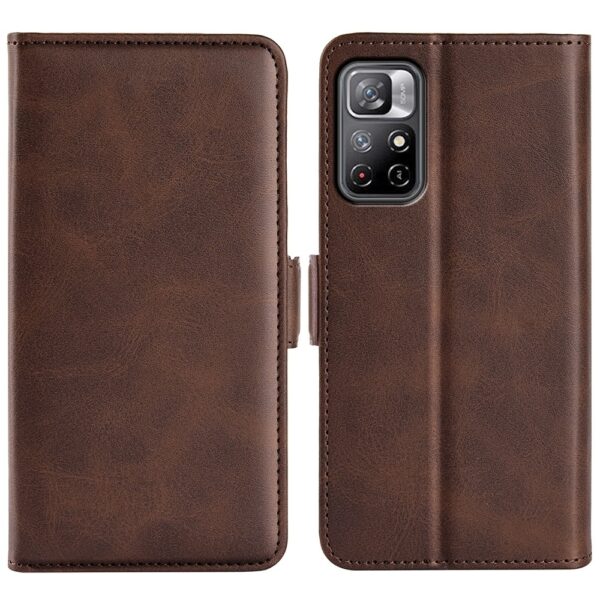 Xiaomi Poco M4 Pro 5G Θήκη Βιβλίο Καφέ Dual-side Magnetic Buckle Horizontal Flip Case Brown