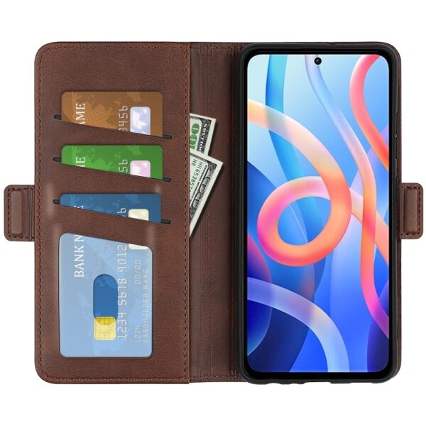 Xiaomi Poco M4 Pro 5G Θήκη Βιβλίο Καφέ Dual-side Magnetic Buckle Horizontal Flip Case Brown