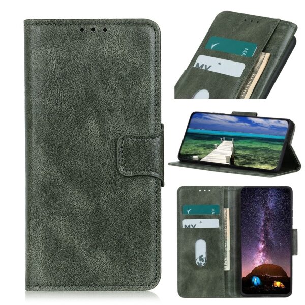 Xiaomi Poco M4 Pro 5G Θήκη Βιβλίο Σκούρο Πράσινο Mirren Crazy Horse Texture Horizontal Flip Case Dark Green