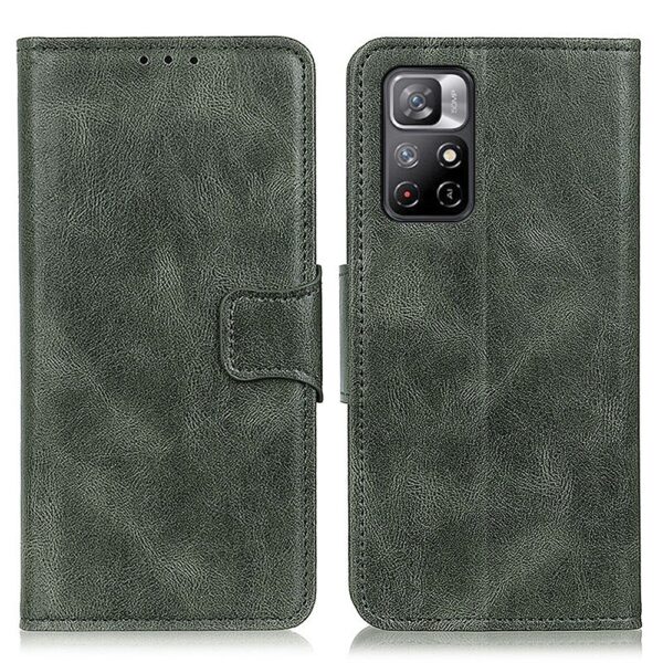 Xiaomi Poco M4 Pro 5G Θήκη Βιβλίο Σκούρο Πράσινο Mirren Crazy Horse Texture Horizontal Flip Case Dark Green