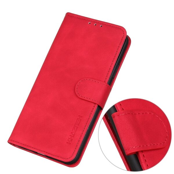 Xiaomi Poco M4 Pro 5G Θήκη Βιβλίο Κόκκινο KHAZNEH Retro Texture Horizontal Flip Phone Case Red
