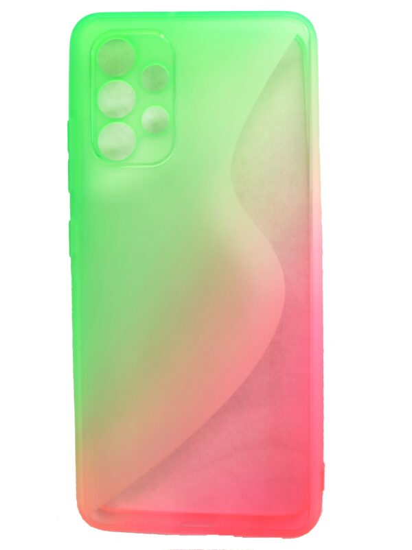 Samsung Galaxy A32 4G Θήκη Σιλικόνης Ροζ - Πράσινη Silicone S Case Pink - Green