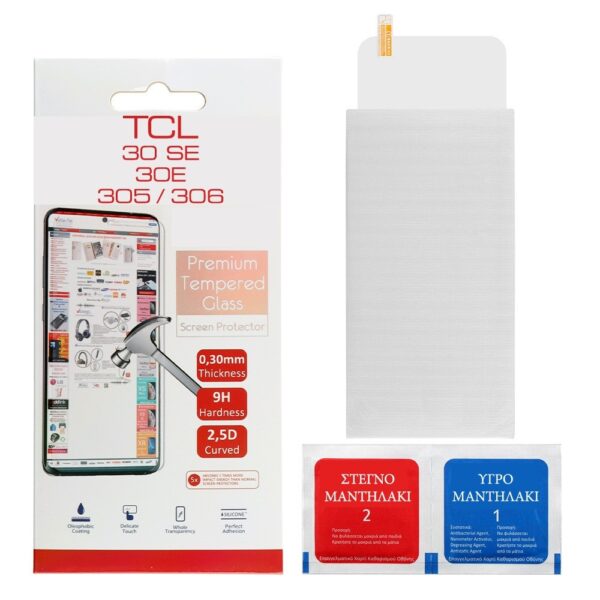 TCL 306/305/30E/30SE Προστατευτικό Τζαμάκι VOLTE-TEL Tempered Glass