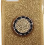 Forcell iPhone 11 Pro Ring Glitter Θήκη Σιλικόνης - Gold