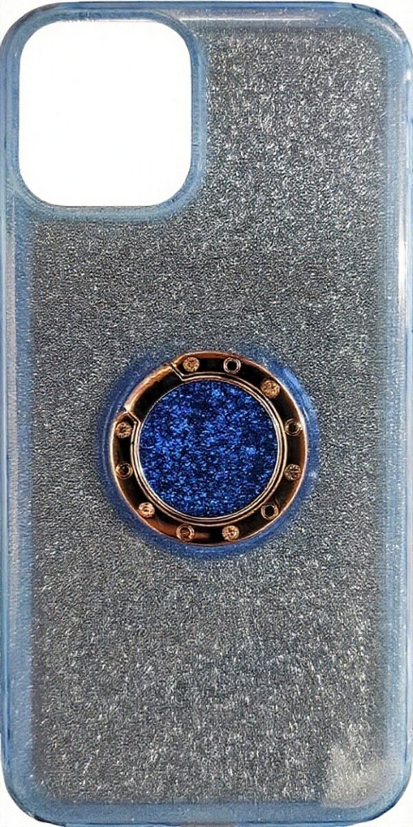 Forcell iPhone 11 Pro Ring Glitter Θήκη Σιλικόνης - Blue