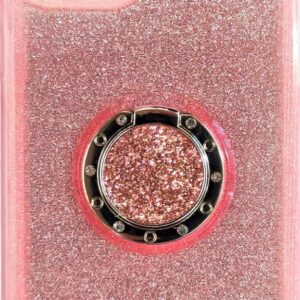 Forcell iPhone 11 Pro Ring Glitter Θήκη Σιλικόνης - Pink