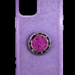 Forcell iPhone 11 Pro Ring Glitter Θήκη Σιλικόνης - Purple