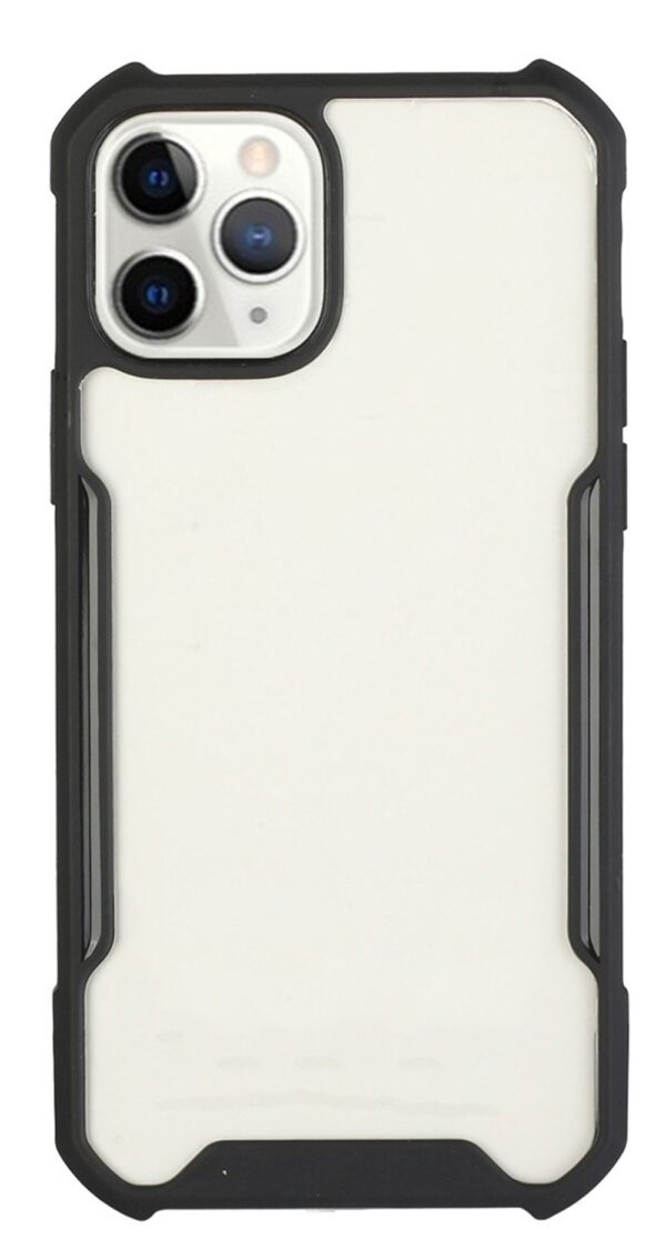 Forcell iPhone 12 Pro Max Θήκη Με Πλαίσιο Σιλικόνης Διάφανη - Black