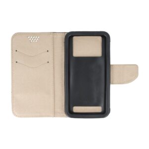 6.1'' - 6.7'' Universal Θήκη Βιβλίο Μαύρο - Χρυσό (Με εσωτερική θήκη σιλικόνης) Smart Universal Fancy Book Case Black - Gold