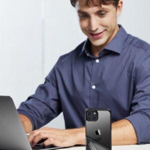 iPhone 14 Θήκη Ugreen LP633 Kickstand Protective Case Hard Cover with Gel Frame and Built-in Stand Black (90924)