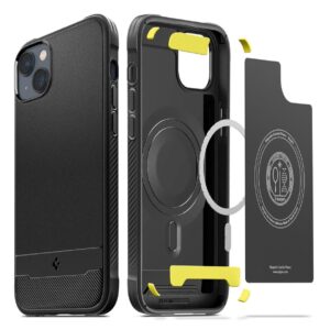 iPhone 14 Plus Θήκη Μαύρη Spigen Rugged Armor Magsafe Back Cover Matte Black ACS04890