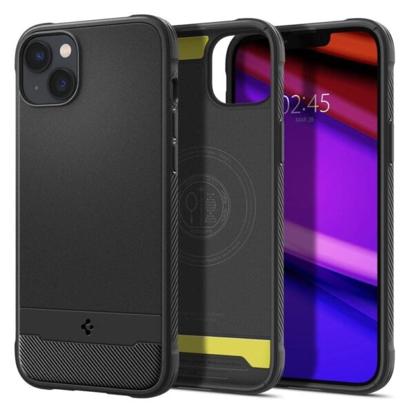 iPhone 14 Plus Θήκη Μαύρη Spigen Rugged Armor Magsafe Back Cover Matte Black ACS04890