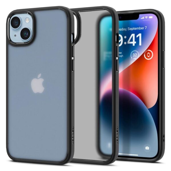iPhone 14 Plus Θήκη Φιμέ - Μαύρη Spigen Ultra Hybrid Back Cover Frost Black ACS04901
