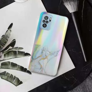 Xiaomi Redmi Note 10 4G / Note 10S / Poco M5s Θήκη Σιλικόνης Μάρμαρο Γκρι Laser Marble Pattern Clear TPU Shockproof Protective C