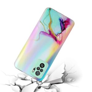 Xiaomi Redmi Note 10 4G / Note 10S / Poco M5s Θήκη Σιλικόνης Μάρμαρο Πράσινο Laser Marble Pattern Clear TPU Shockproof Protectiv