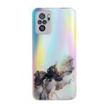 Xiaomi Redmi Note 10 4G / Note 10S / Poco M5s Θήκη Σιλικόνης Μάρμαρο Μαύρο Laser Marble Pattern Clear TPU Shockproof Protective