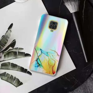 Xiaomi Redmi Note 9S / 9 Pro / 9 Pro Max Θήκη Σιλικόνης Μάρμαρο Laser Marble Pattern Clear TPU Shockproof Protective Case Yellow