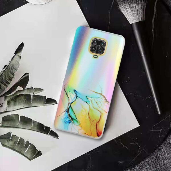 Xiaomi Redmi Note 9S / 9 Pro / 9 Pro Max Θήκη Σιλικόνης Μάρμαρο Laser Marble Pattern Clear TPU Shockproof Protective Case Yellow