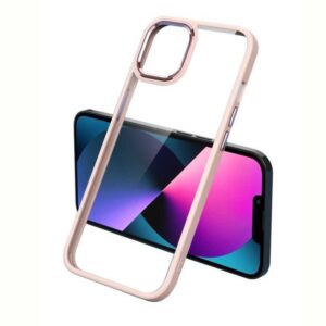 Forcell iPhone 14 Pro Max Charming Pupil Shockproof Θήκη Με Πλαίσιο Σιλικόνης Διάφανη - Pink