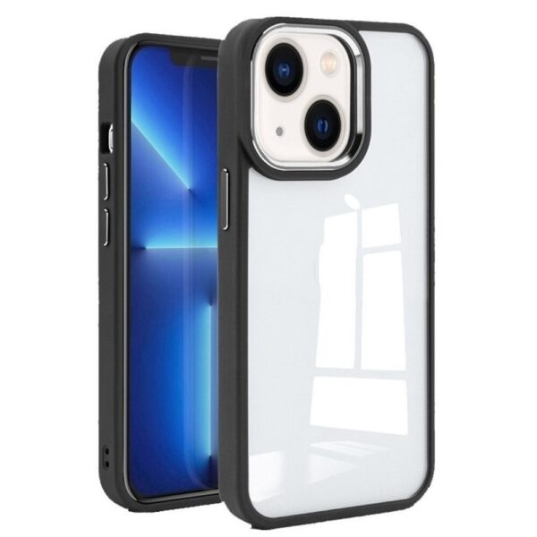 Forcell iPhone 14 Shockproof Θήκη Με Πλαίσιο Σιλικόνης Διάφανη - Black Forcell iPhone 14 Shockproof Θήκη Με Πλαίσιο Σιλικόνης Διάφανη - Black