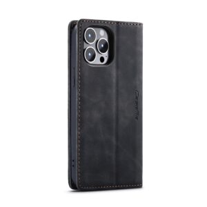 iPhone 14 Pro Max Θήκη Βιβλίο Μαύρο CaseMe-013 Multifunctional Retro Frosted Phone Case Black